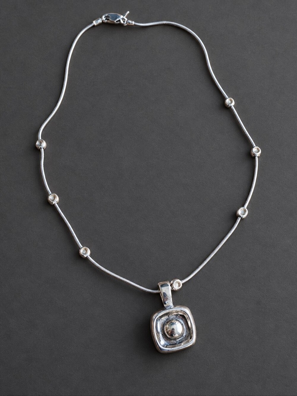 Silpada Real 925 Sterling Silver Two Tone Pendant Necklace On Snake Chain